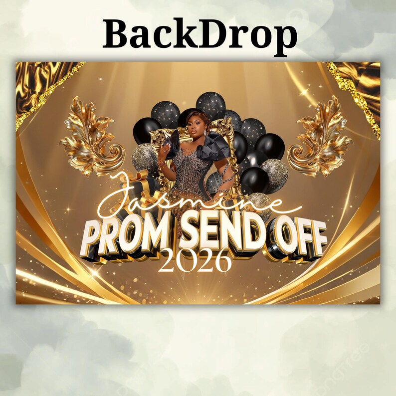 Gold Prom Bundle, Prom Send off Templates, Party Favors, Prom Decor ...