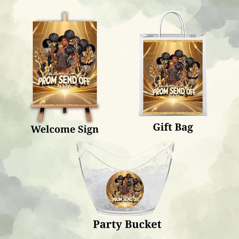 Gold Prom Bundle, Prom Send off Templates, Party Favors, Prom Decor ...