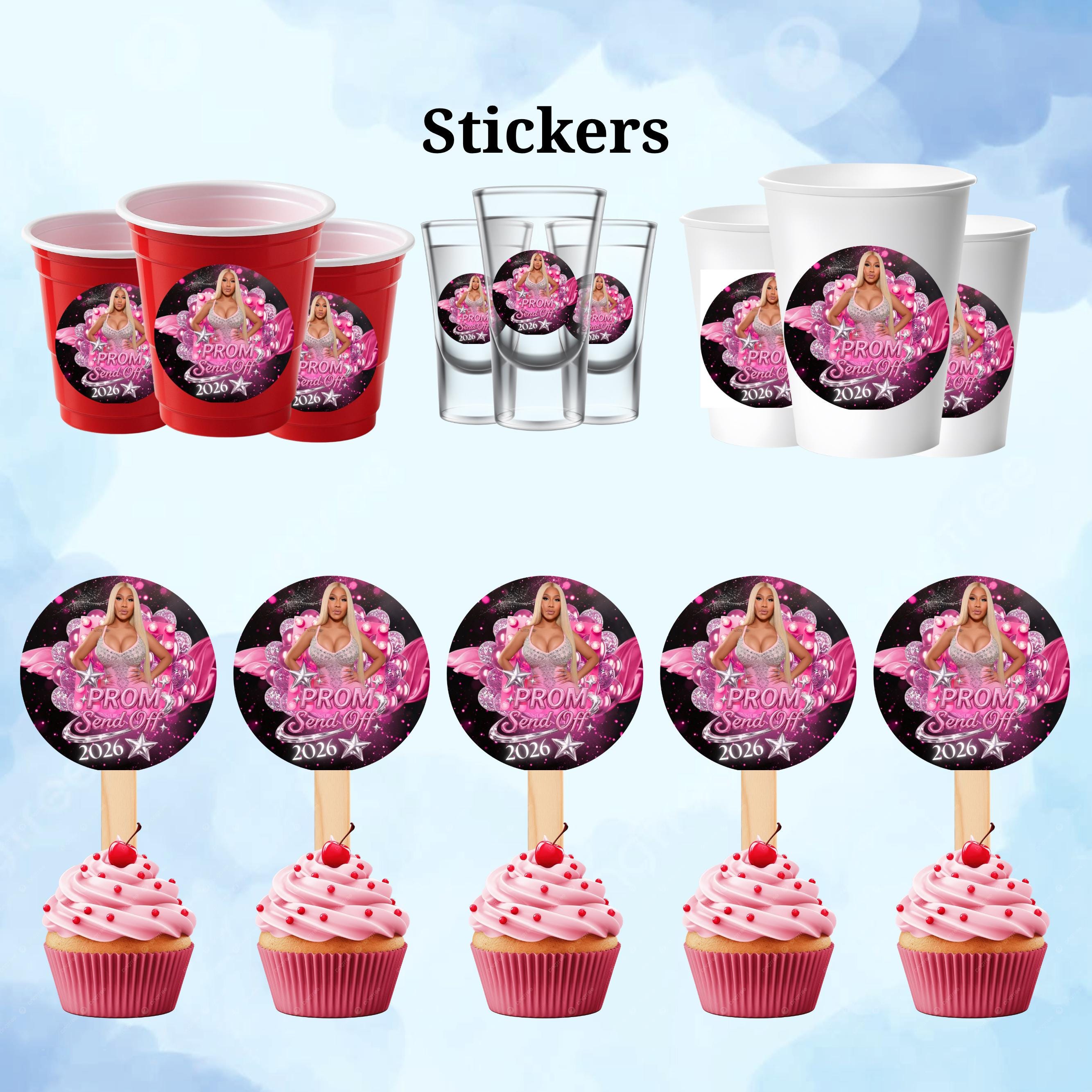 Prom Sticker Shock Pink Prom Bundle, Prom Send off Templates, Party Favors, Prom Decor ...