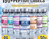 Peptide Labels Templates, Printable Peptide Vial Labels Designs, Editable Niimbot Peptide Stickers, Peptide Therapy Labels, Retatrutide