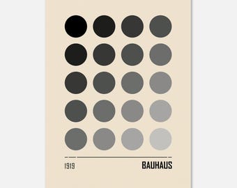 Bauhaus-affisch 1919 Minimalistisk svart – Modern geometrisk konst – Skandinavisk designaffisch – Abstrakt väggdekoration