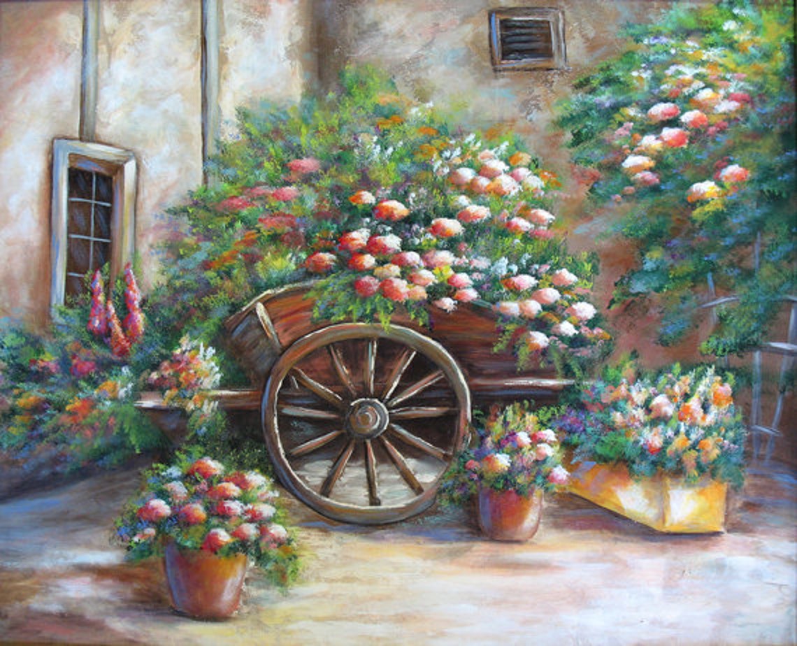 FLOWERS FOR SALE, an Original Acrylic Painting Etsy