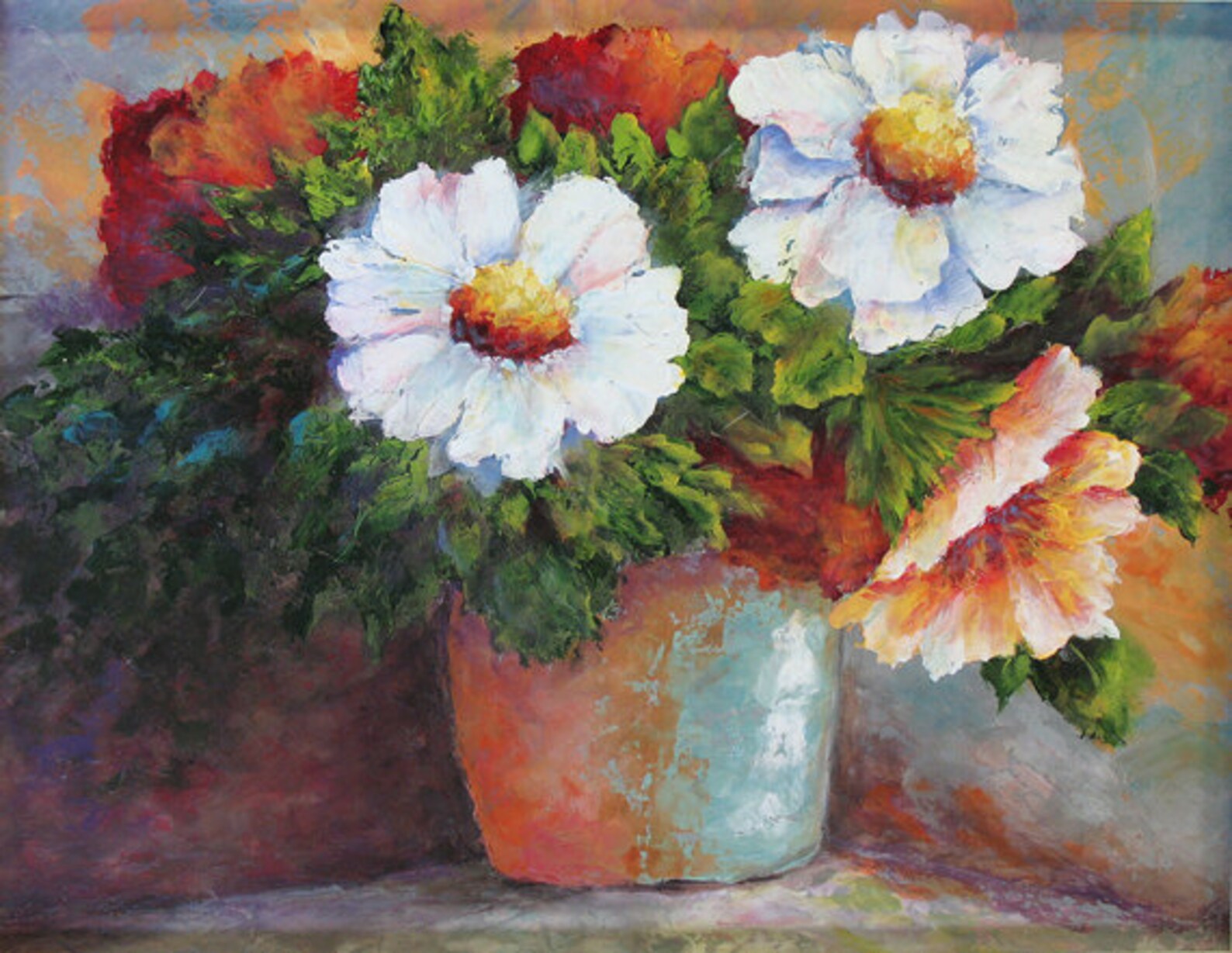 Palette Knife Floral Original Fine Art Painting Etsy