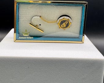 Vintage Crest Craft Aviation Tie Tack with Chain Bar (1960s)