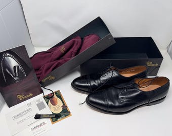 Allen Edmonds Sanford Black Cap Toe Oxfords Size 13 A Leather Dress Shoes (Original Box)