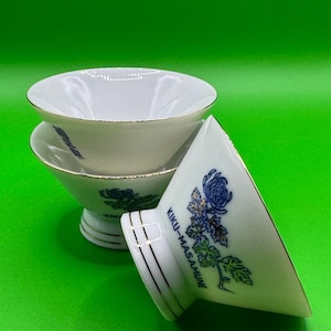 Vintage Kiku-Masamune Sake Cups – Japanese Porcelain Ochoko, Set of 3