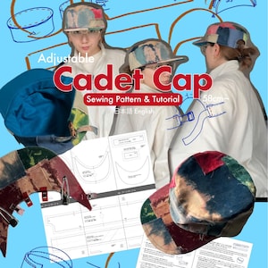 Patron et tutoriel de couture pour casquette de cadet (PDF) | Ajustable | Unisexe | Anglais/Japonais