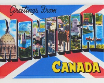 Salutations de Montréal Canada aimant de réfrigérateur