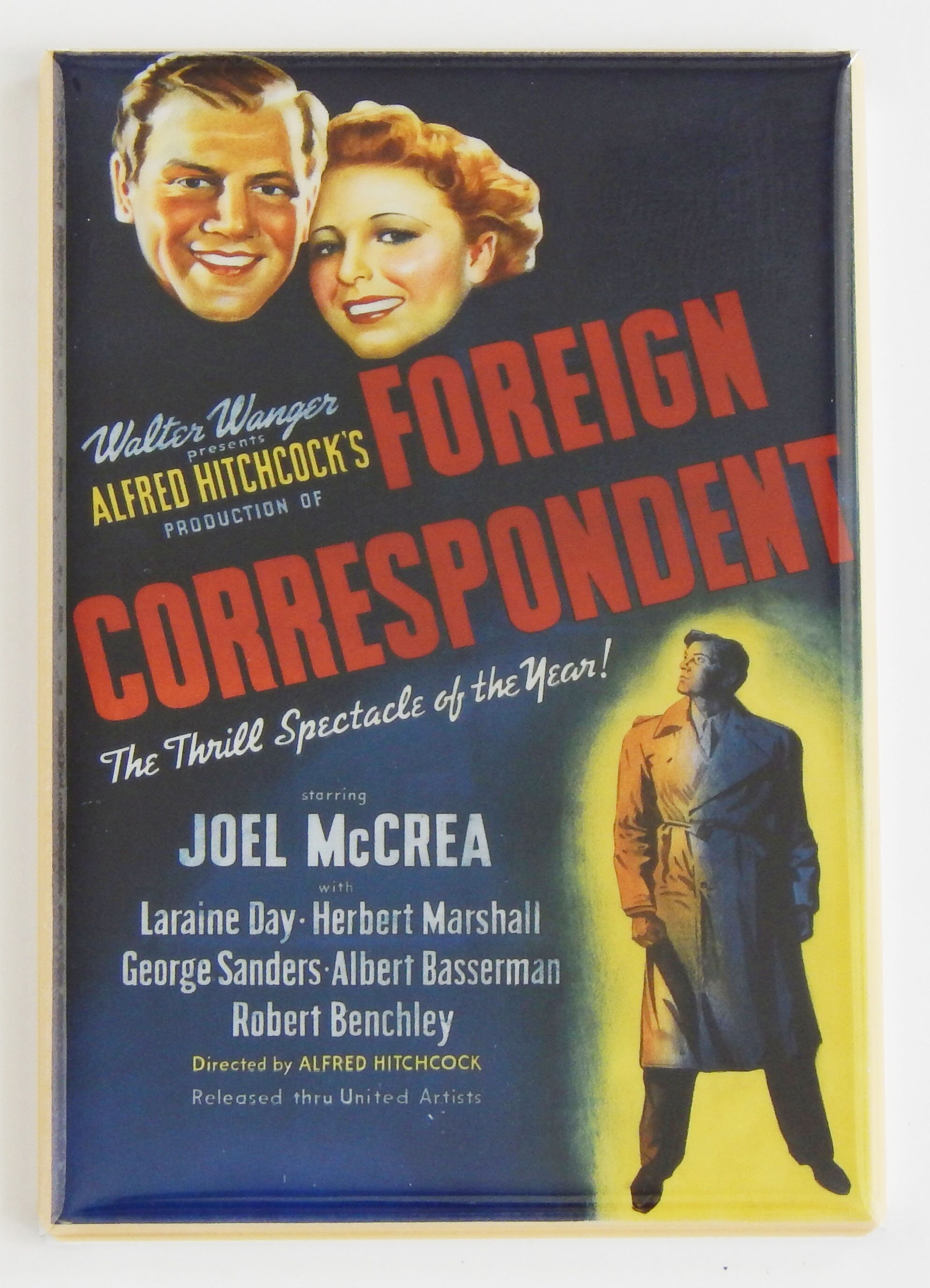 Alfred Hitchcock Vertigo Movie Poster Fridge Magnet