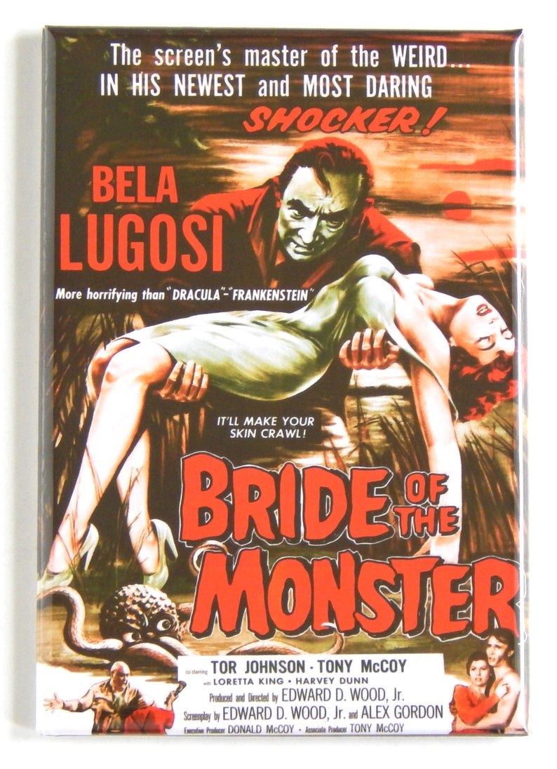 Retro Bride of Frankenstein Fridge Magnet Size 3.5" x 2.5"