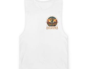 Arizona Vintage Tank Top | State Souvenir Muscle Tank | Arizona Travel Shirt | Unisex Summer Tank | Outdoor Adventure Apparel