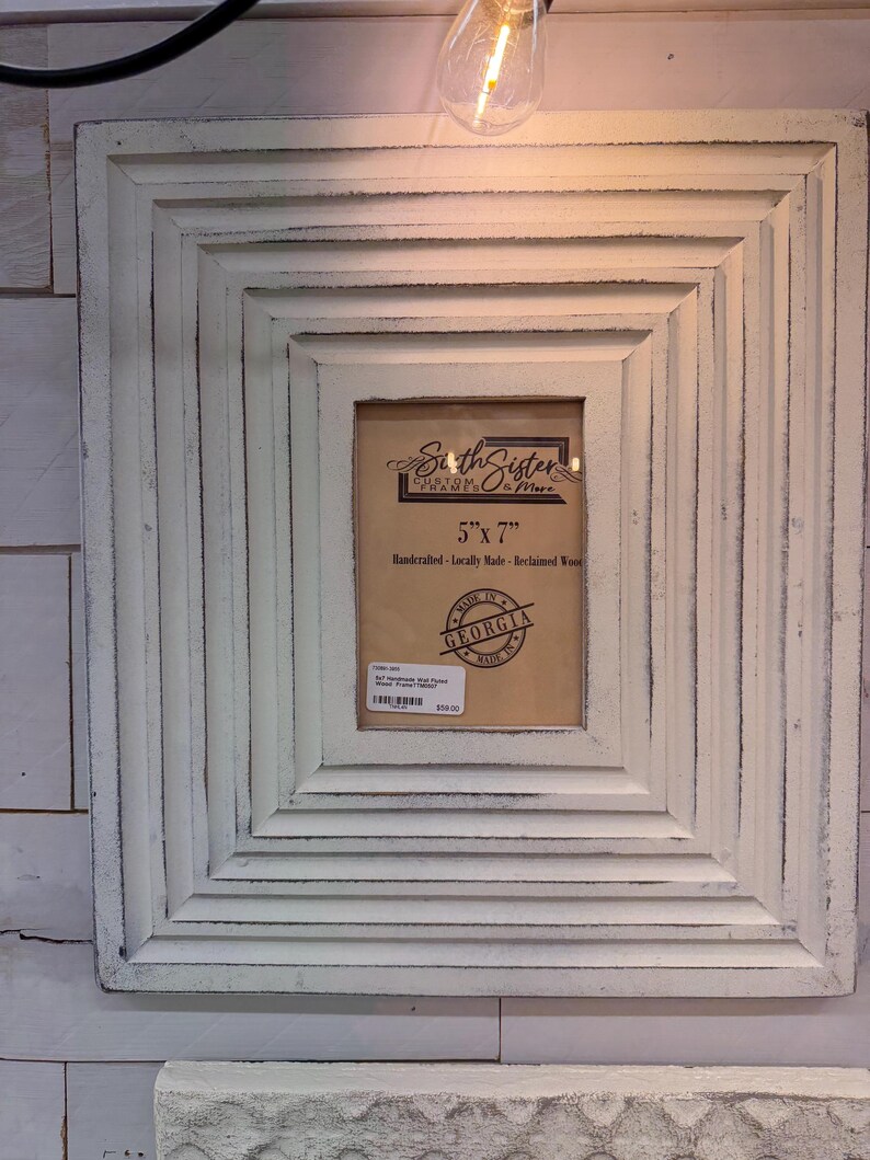 5 X 7 Cast Over Wood, Fluted Frame. - Etsy