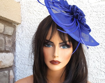 Royal blue fascinator