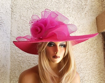 Hot pink Kentucky Derby hat