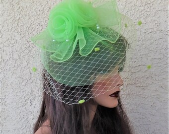 lime green fascinator