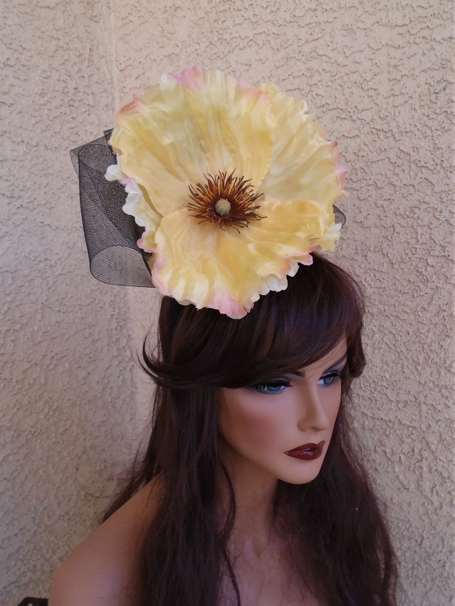 Yellow fascinator Etsy