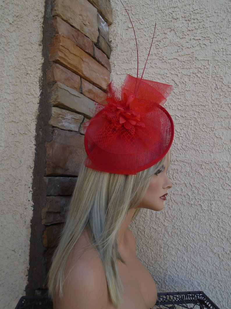 red fascinator