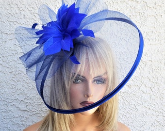 Royal blue fascinator
