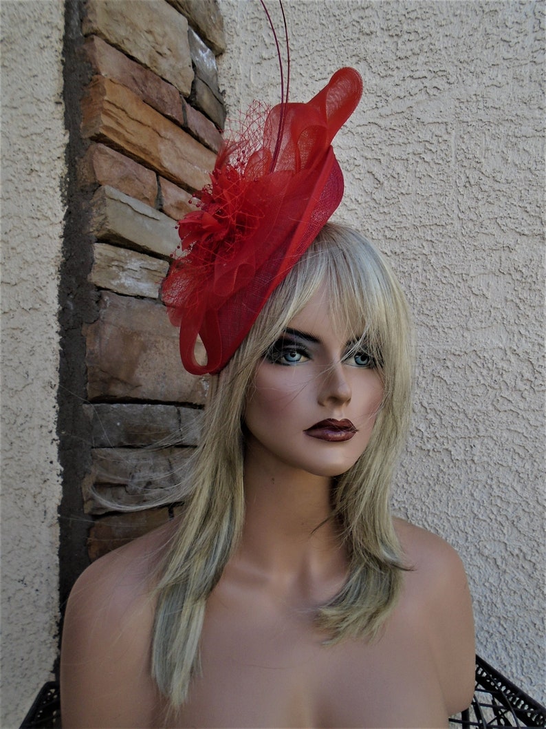 red fascinator