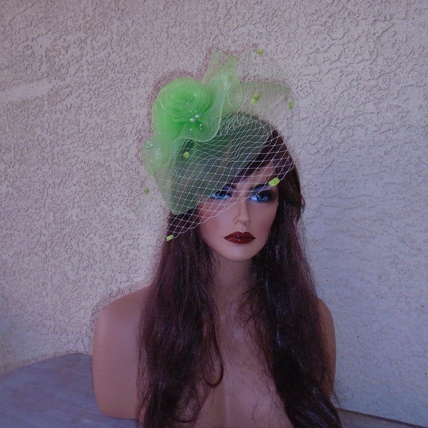 lime green fascinator