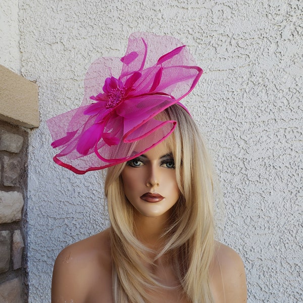 fuchsia fascinator