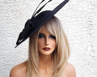 Black Fascinator formal dress fancy