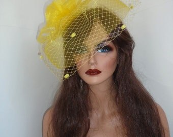 Yellow fascinator