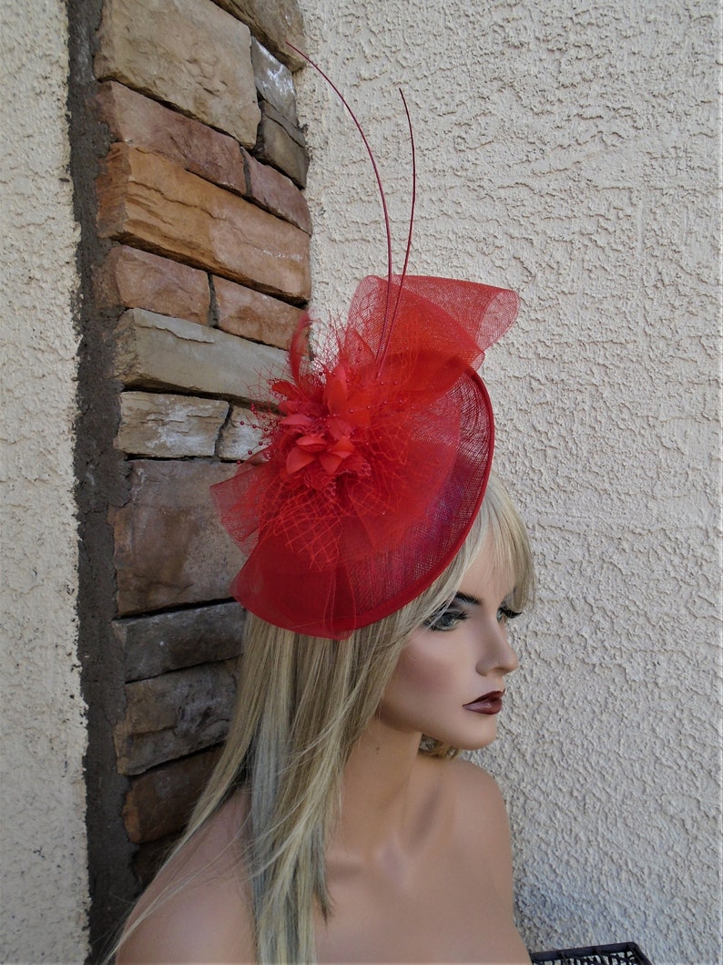 red fascinator