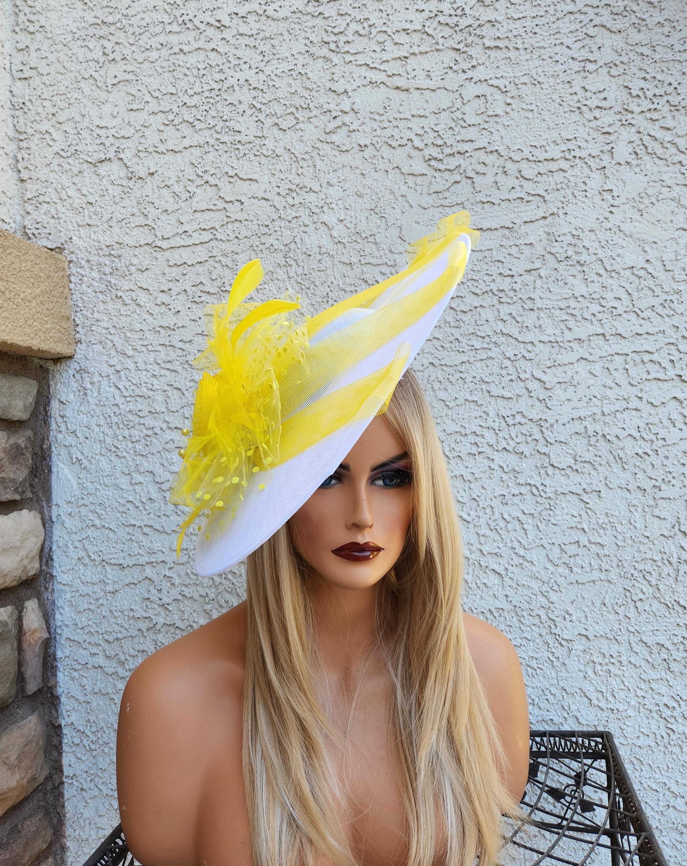 Feather Fascinator Yellow - Etsy