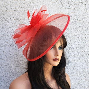 Red Fascinator Hat Etsy
