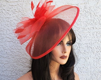 red fascinator