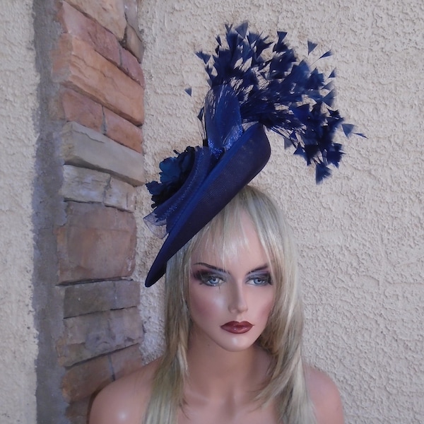 Blue Derby Hat Etsy