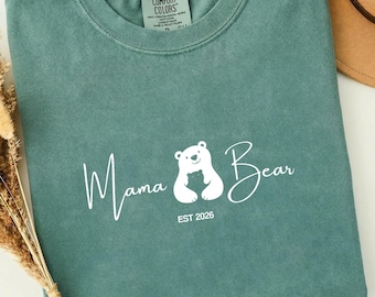 Benutzerdefinierte Mama Bär Shirt, Komfort Farben Mama Bär T-Shirt, Muttertag Shirt, Geschenk für Mama, Mama Shirt, Muttertagsgeschenk, Oma Geschenk