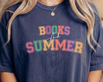 Bücher Sommer T-shirt | Buntes Strand-T-Shirt