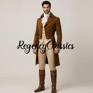 Men Regency Tailcoat, Medieval Steampunk Overcoat, Gothic Historical Outfit Reenactment Coat