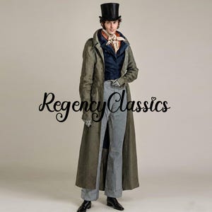 Regency Grey Wool Greatcoat: 18th Century Victorian Gentleman Coat, Colonial Steampunk Frock Coat