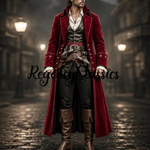 Płaszcz Piratów z Karaibów: surdut Jacka Sparrowa, kostium korsarza Red Velvet, kurtka kapitana