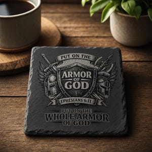 Ensemble de gravures PNG Armorof God - Fichiers laser chrétiens pour sous-verres Glowforge et ardoise | FaithWarriorDigitalTélécharger| Valeur SacréeCo