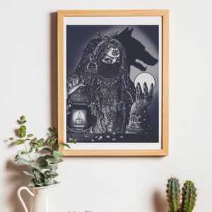 Mujer Mística Adivina Ilustración Arte Impresión A4