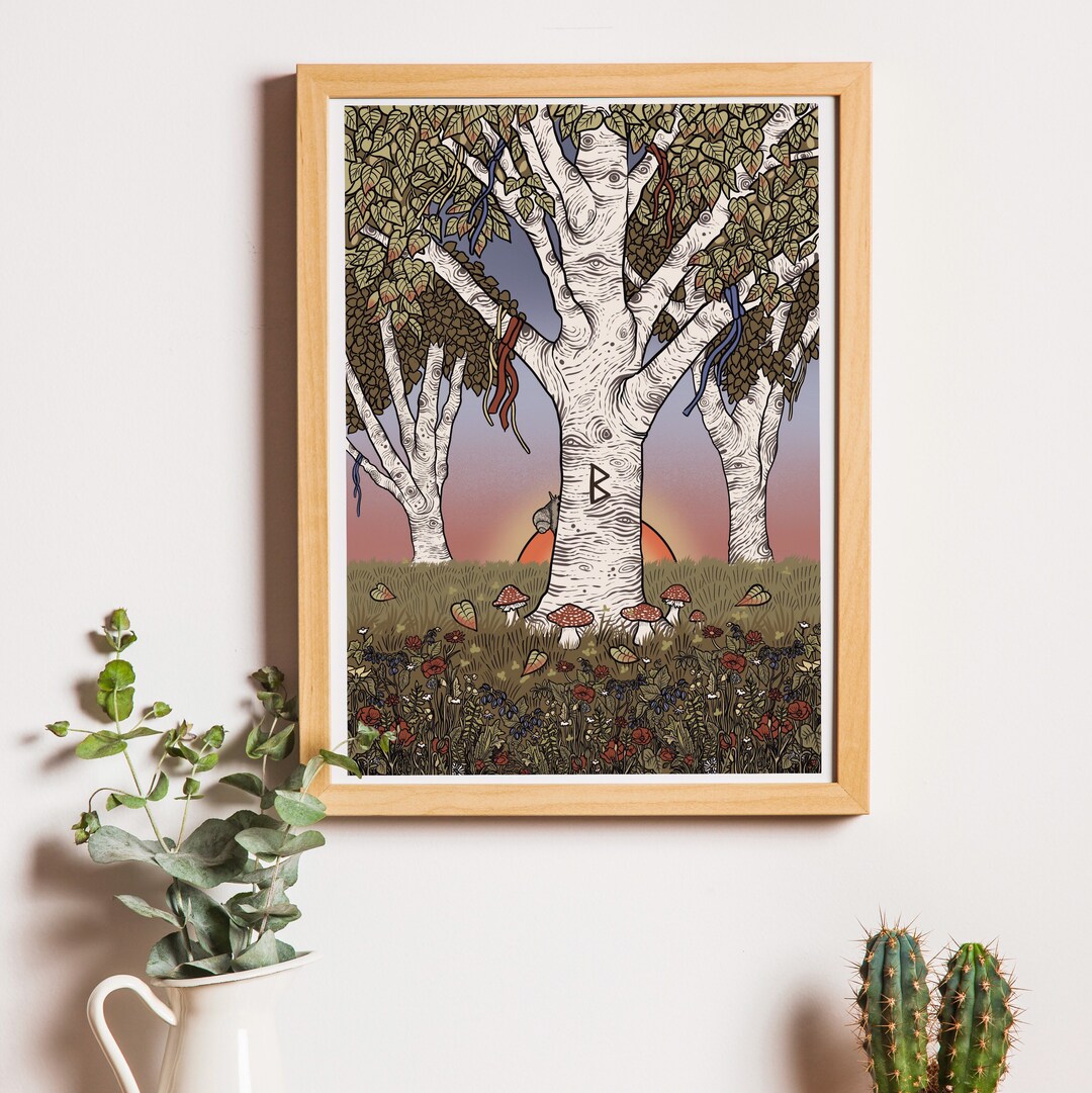 Enchanted Forest Rune Birch Tree Autumnal Oracle Lenormand A4 ...