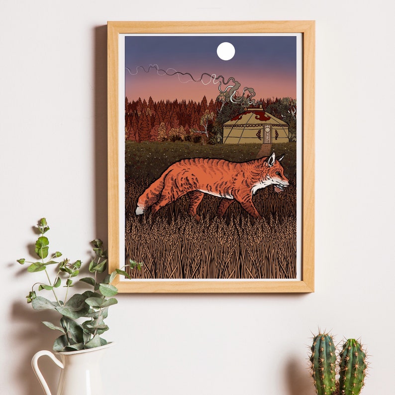 Red Fox Lenormand Oracle Illustration Fine Art Print A4 - Etsy