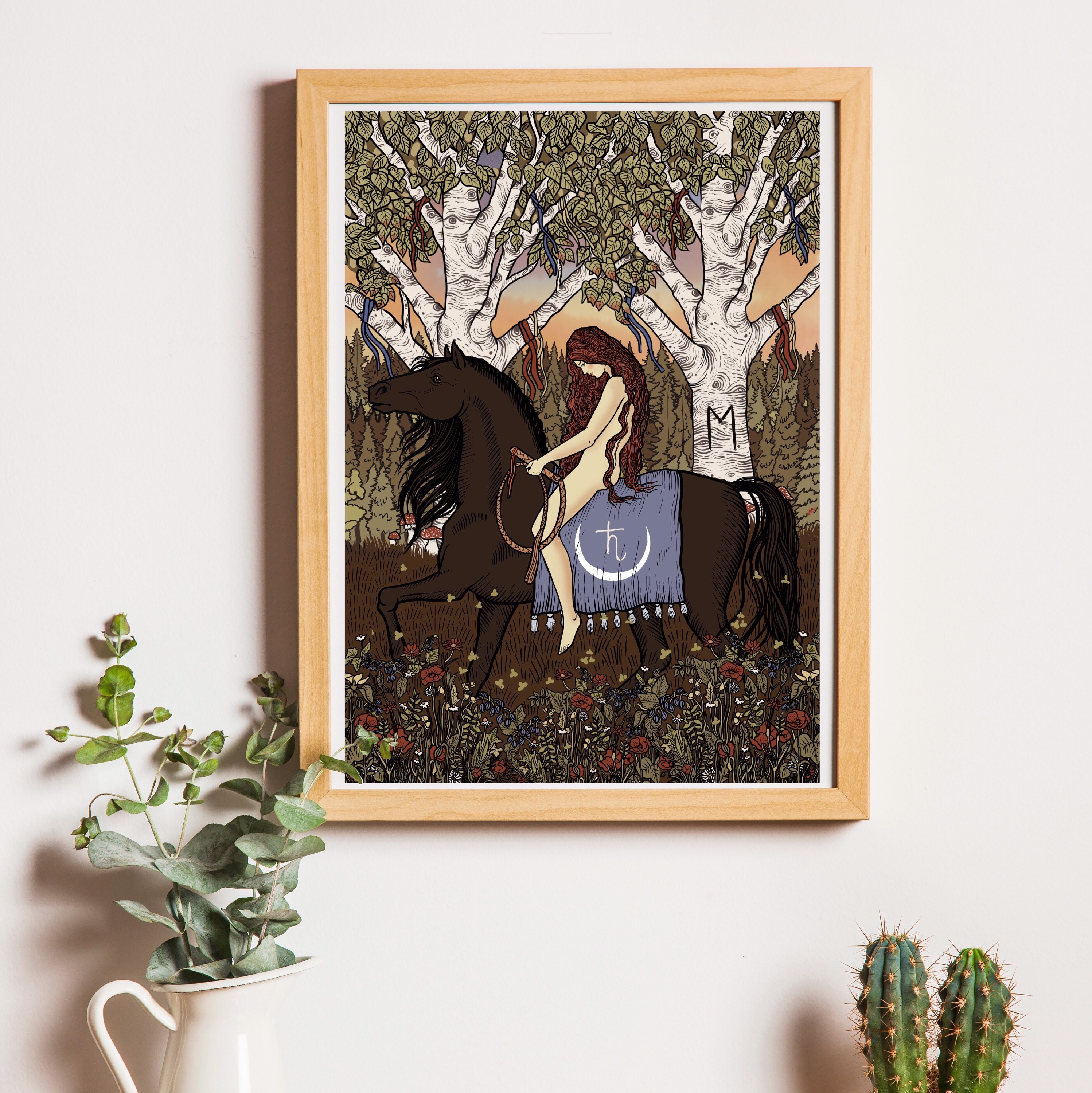 Lady Godiva The Whip Lenormand Oracle Illustration Print A4 | Etsy