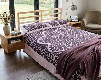 Handmade Appliqué Ralli Quilt Bedspread with Pillowcases