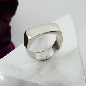 Wide Bar Ring in Sterling Silver, silver square ring, handmade silver ring, thick band ring, unique silver ring, geometric ring