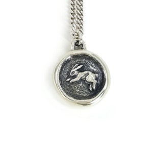 Sterling Silver Bunny Charm Necklace: Handcrafted Woodland Animal Jewelry