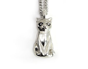 Cat Necklace in Sterling Silver, Silver Cat Charm, silver cat necklace for women, cat charm necklace, cat jewelry, cat memorial jewelry