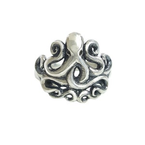 Octopus Ring in Sterling Silver, Silver Kraken Ring,  Silver Octopus Jewelry, tentacle ring