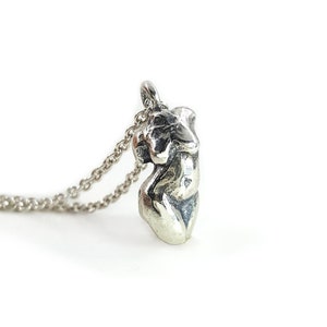 Female Body Necklace in Sterling Silver, silver female form pendant, figural jewelry, curvy torso necklace, figurative art necklace