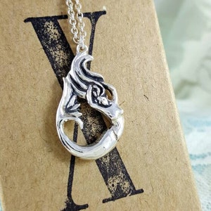 Mermaid necklace in Sterling Silver, silver mermaid necklace, mermaid jewelry silver, silver mermaid jewellery, unique mermaid pendant