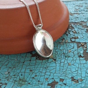 Worry Stone Pendant in Sterling Silver, Silver Worry Stone Necklace, Handmade Gift for Her, Stress Relief Jewelry, Anti Anxiety Necklace